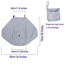 1pc Sun Shade For Strollers Universal Sun Protection Shade Cover Baby Stroller - Sunshade UV Block(UPF50+) - Grey - View 3