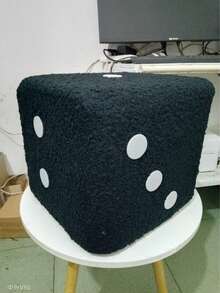 Dice Stool, Solid Wood Dice Footstool, Creative Living Room Sofa Footrest, Children's Entryway Shoe Changing Bench, Removable & Washable - Multicolor - View 7