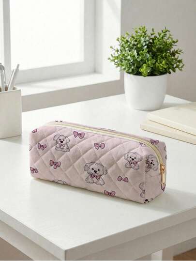 Funny Pattern Cosmetic Bag, Lightweight Zipper Makeup Pouch, Pencil Case, Classic Shaped Pen Bag, Suitable For School/Students/Back To School Season