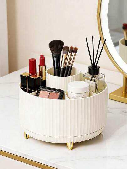 1pc Rotating Storage Box, Household Organizer Box, Rotating Cosmetic Organizer For Vanity Table