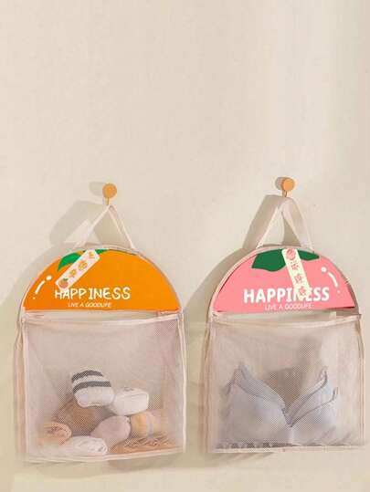 [With Hooks] Sock Storage Hanging Bag, Underwear Mesh Bag, Kitchen And Bathroom Hanging Storage Organizer, Dorm Closet, Bedside Storage, Fabric Hanging Bag For Behind Door Or Wall