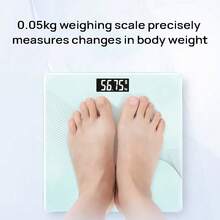 DELI LE603 Digital Body Weight Scale, LCD Backlit Display, Precise Weight Tracking, 5mm Tempered Glass, Anti-Slip Pads To Prevent Tipping - Mint Green - View 2
