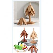 山毛榉木隔热垫,创意隔热垫,防烫锅垫,杯垫,餐具垫,家用 - 多色 - 查看 5