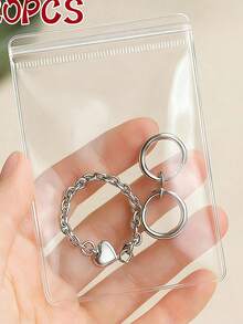 1/2/6/20个装可重复使用珠宝收纳袋，拉链密封透明PVC药袋，珠宝整理袋 - 無色 - 查看 2