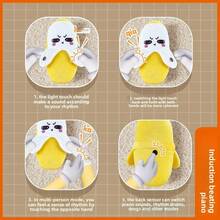 1个水果节奏感应钢琴香蕉毛绒玩具，支持双人互动游戏或单人自由玩耍。需使用3节AA电池（不包含在内），适合情侣互动和儿童社交发展。 - 黃色 - 查看 8