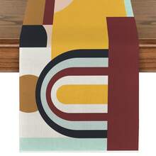 Bộ trang trí nhà cửa phong cách Bohemian họa tiết hình học trừu tượng (1/4/5/6/7 món), thích hợp trang trí phòng khách, phòng ngủ, phòng ăn, chất liệu giả vải lanh, nhiều kích cỡ, dùng để trang trí bàn ăn, khăn trải bàn lò sưởi, tấm lót bàn, đế lót ly, đồ trang trí nhà cửa. - Nhiều màu - Xem 23