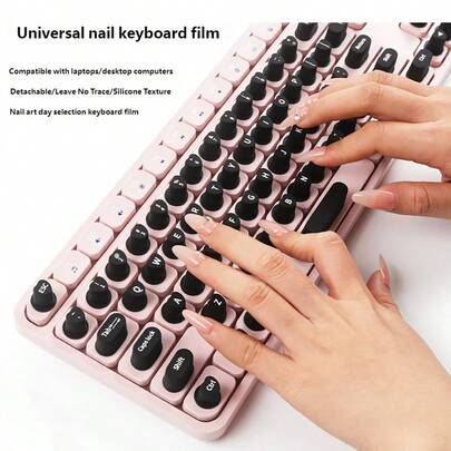 OUMINGYQ 通用硅胶键盘膜 - 70键可拆卸DIY键盘保护膜，3种颜色可选，长钉键盘薄膜带凸起凹槽，适用于笔记本电脑