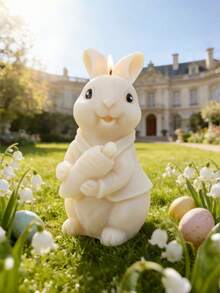 3D复活节兔子胡萝卜硅胶模具 DIY蜡烛制作树脂模具 适用于大豆蜡肥皂环氧树脂工艺品 - A-白色 - 查看 9