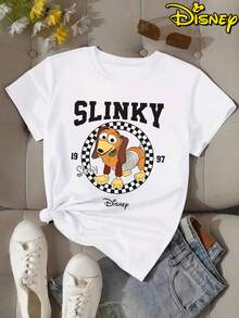 (Loose Version), Disney Toy Story Spring Dog Retro Printing, Suitable For Summer And Spring Seasons, Holiday Gift Party Costumes, Ladies' Costumes. - trắng - Xem 1