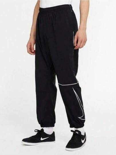  Nike 舒適寬鬆復古純色休閒百搭拼接運動褲LY 男款 CN5433-010