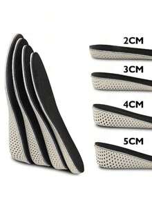 Height Increase Insoles Men Women Shoes Insole EVA Foam Heel Lifting 2/3/4/5CM Taller Cushion Heighten Shoe Pad, Accessories Sneakers, Snow Boots, Casual Shoes,White Shoes - 黑色 - 查看 2