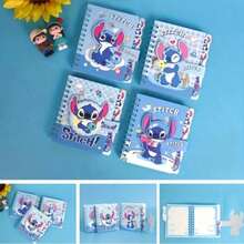 Sổ tay phân loại chủ đề hoạt hình Stitch (1 cái/2 cái/4 cái), Sổ tay Stitch gáy xoắn A7 dễ thương, Sổ ghi nhớ Stitch Kawaii, Quà tặng cho học sinh, Sổ tay gáy xoắn phân loại hoạt hình dễ thương mới về, Sổ ghi nhớ Stitch có khóa từ tính - Sổ tay Stitch A7 - Xem 4