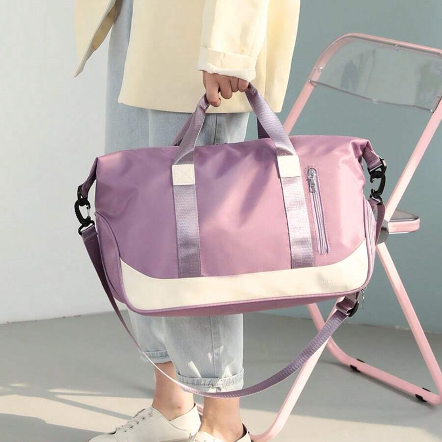 Bolso de viaje de nailon para mujer con compartimento para zapatos, bolso de fin de semana impermeable con correa ajustable para gimnasio y pernoctación - Multicolor - Ver 1