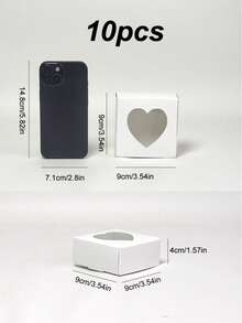1/10/30个装白色心形礼盒，带透明窗口，适用于生日、毕业典礼、周年纪念日、圣诞节、情人节、婚礼和新娘送礼会等场合。 - 白色心形 - 查看 15