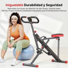 MERACH 2-en-1 Máquina de Sentadillas y Remo, Plegable, Equipo para Glúteos, Piernas y Core, Montaje en 10 Minutos para Casa y Gimnasio, Carga Máxima 350 lbs – R07 - Negro y rojo - Ver 3