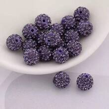 100颗10毫米陶瓷水钻珠，DIY手链项链饰品配件 - 100顆滿鑽陶泥珠 - 查看 8