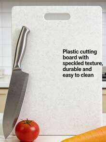 1/2/3 Pcs Marble Pattern Cutting Board, Plastic Chopping Board, Kitchen Utensils, Kitchen Accessories, Cutting Prep Board (For Separating Raw And Cooked Food), Fruit & Vegetable Cutting Board, Easy To Clean Meat Cutting Board, Suitable For Outdoor Camping, Kitchen, Home, Economical And Portable - White - View 2