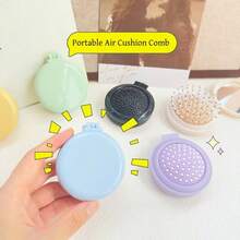1 Peça Conjunto Espelho de Viagem Dobrável e Escova, Com Espelho Destacável, Escova de Cerdas de Javali - Design Compacto e Portátil, Adequado para Mulheres e Meninas, Cores Suaves, Acessório de Moda, Estrutura Durável, Presente de Férias, Kit de Ferramentas de Penteado para o Dia das Mães - Multicolorido - Visão 5
