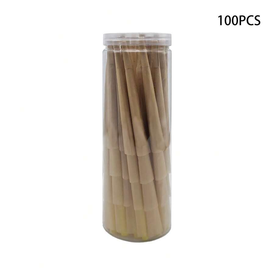 100支110毫米（4.33英寸）锥形天然未漂白棕色工艺纸 - 含50支卷纸棒 - 适用于DIY、节日礼品包装、工艺材料、折纸锥 - 粉色 - 查看 1