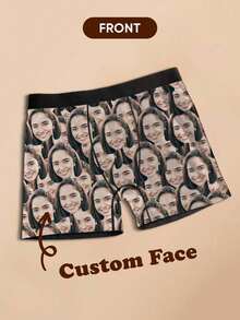 1pc Custom Valentine's Day Boxers For Men, Personalized Men's Underwear, Custom Boxer Briefs, Personalized Boxers For Husband, Custom Funny Faces Boxers Briefs, Valentine Gift, Anniversary Gift, Birthday Gift, Wedding Gift, Best Friend Gift, Gift For Boyfriend, Gift For Husband, Gift For Him Dawg Colorful,Cute,Adorable,Contracted,Funny Custom,Unique,Customized,Personalized Underwear Ideal Gifts For Him Boyfriend Bedroom,For Weddings,For Anniversaries,For Birthdays,For Holiday,Chic Autumn,Fall/Winter - Multicolor - View 2