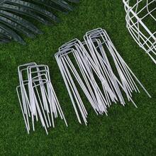 5/10/20PCS U-Type Heavy Duty Galvanized Pins With Gaskets Landscape Staples Garden Stakes Spike Fence Stakes Turf Staple Tent Securing Pegs - Multicolor - View 5