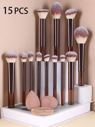 12pcs Professional Makeup Brush Set, Ergonomic Handles And Soft Bristles, Suitable For Blush, Powder, Concealer, Eyeshadow, Foundation, Portable For Travel, Ideal Gift For Women, Makeup Brush Set