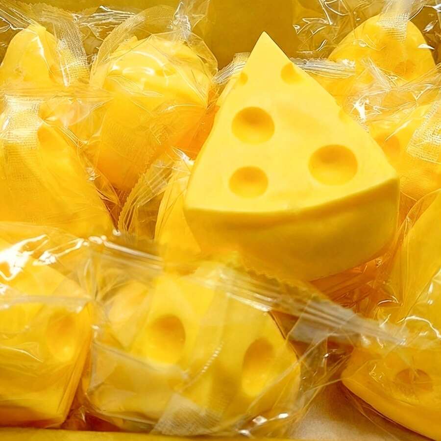New Cute Cheese Squeeze Toy, Novelty Cheese Squeezy, Suitable As Christmas, Party Small Gift
