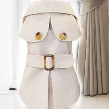 新款春夏宠物服装，动物图案风衣，英伦风外套，欧美风宠物大衣，动物图案狗狗服装，风衣，夹克 - 綠色 - 查看 4