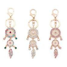 Shiny Crystal Dream Catcher Keychain, Rhinestone Sparkling Keychain, Charm Car/Bag Accessory - Gold - View 2