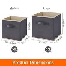 Lifewit Organizador de Ropa Caja Organizadora Plegables de Tela Cubos de Almacenamiento Cajas Organizadoras Contenedores para Clósets Cajas para Ropa Paquete de 6 ‎26L x 26W x 28H cm Gris - Gris - Ver 2