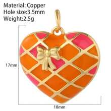 1个铜质时尚心形吊坠，可DIY手链、项链、耳环、包包挂饰配件 - 彩色 - 查看 29