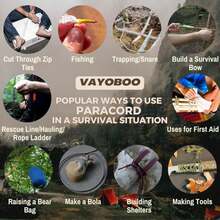 VAYOBOO Paracord Bracelet - Tactical Survival Bracelet For Men With Bronze USA Flag - 3 Adjustable Sizes - Green Camo, L - White - View 4