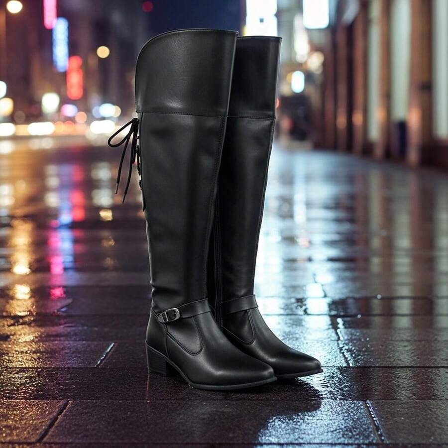 Women Fashion Boots - 黑色 - 查看 1