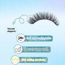 7 对假睫毛，浓密卷翘，睫毛长度 5-16 毫米，仿貂毛，柔软，适合派对、节日妆容，适合初学者，易于使用，黑色睫毛杆。 - 黑色 - 查看 7