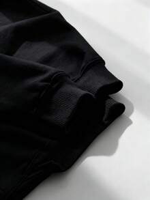 Plus Size Women's Winter Casual Sports Hoodie,Women Graphic Print Pullover Hoodie With Kangaroo Pocket - Casual Long Sleeve Hooded Sweatshirt - Polyester Fabric With Slight Stretch - All Season Comfort- Religious Faith Inspired Apparel - Black - View 4