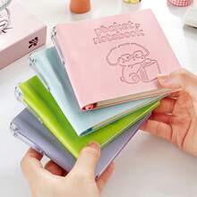 1pc Compact Pocket Notebook - 160 Pages High-Quality Eyesight-Protective Paper, Purple/Blue/Green/Pink Mini Square Pocket Notebook, PU Leather Cover, Compact & Elegant Planner, Double-Sided Writing Diary, Handbook For Office & Study - One Size - View 12