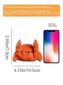 1个螃蟹造型带盖烟灰缸，家居办公装饰，不对称设计，无需电源 - 彩色 - 查看 5