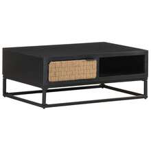 CROISSANCE Tavolino da Salotto 90x60x35 cm in Legno Massello di Mango - nero - Visualizzare 11