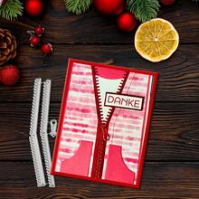 Creative Zipper Dies, DIY Scrapbooking Album And Embossing Stencil, Greeting Card Making Tool, Card Paper Cutting Crafts ,Gift Card Making Template Die Cuts. - Silver - View 5