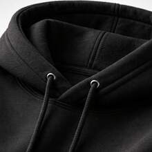 Plain Black Kangaroo Hoodie Jacket - Black - View 3