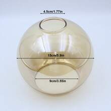 1pc 5.9-Inch Spherical Lamp Shade, Minimalist Modern Style, Available In Smoke Gray, Amber, Transparent, Or White, Handblown Glass Material, Replacement Shade For Table Lamp, Pendant Light, Wall Lamp, DIY (Shade Only) - Semicircle - View 4