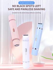 Ladies' Dual-Head Bikini Trimmer - Electric Shaver, Body Hair Remover, Suitable For Bikini Line, Armpits, Legs, Arms, Face. Long-Lasting Battery, USB Charging, Facial Hair Removal. Ergonomic Handle. - Multicolor - View 4