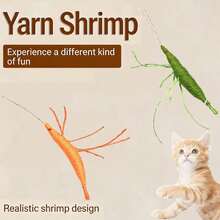 New Cat Toys With Catnip, Yarn, Shrimp & Insect Shaped, Self-Playing & Entertaining Cat Toys - Multicolor - View 9
