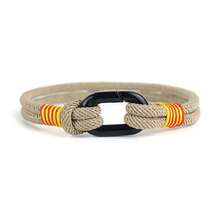 Noter 4毫米手工编织米兰绳手链，黑色椭圆形，易扣设计，男士臂环饰品 - 男士手鐲手繩 - 查看 16