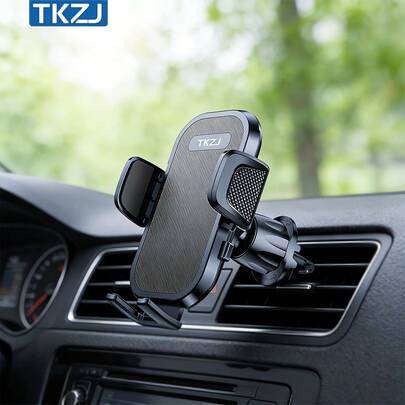  Alloy Carbon Fiber TKZJ T005L Vent Mount Phone Holder Features A One-Touch Release System For One-Handed Operation, Paired With A 360° Rotating Ball Joint For Effortless Angle Adjustment. Its Upgraded Metal Hook Securely Attaches To Air Vents. Spring