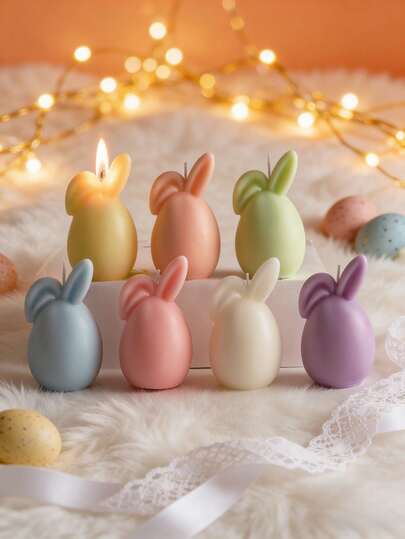 Easter Comfortable Rabbit Scented Candle Gift Set, Containing Orange Blossom, Rose, Lemon, Lavender And Other Natural Plant Fragrances, Suitable For Bedroom, Living Room, Study, Party, Wedding, Best Gift For Thanksgiving, New Year, Mother's Day, Valentine's Day, Birthday, Back To School For Girls, Friends, Moms, Classmates, Teachers
