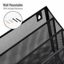 Betesh Mind Reader Vertical File Storage Desktop Organizer Wall Mount Office Metal Mesh 12.5" L x 3.75" W x 11.5" H Black - Negro - Ver 5