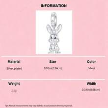 Silver Plated Easter Rabbit Charms For Bracelets Cute Bunny Egg Silver Pendant DIY Jewelry Making Necklace Gift - Silver - View 13