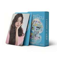 55张K-POP LLLlT新专辑<MAMIHLAPINATAPAI><NOT CUTE ANYMORE>激光卡片，2025闪亮日粉丝见面会Lomo卡片。K-Pop组合成员Yunah、Minju、Moka、Wonhee、Iroha的完整Lomo卡片套装。双面高清印刷，呈现多种风格的精美图片。标准尺寸，适用于卡片册。 - 藍色 - 查看 5