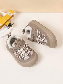 Soft, Comfortable, Lightweight Anti-Slip Baby Walking Shoes, Convenient Hook And Loop Closure - Khaki - View 3